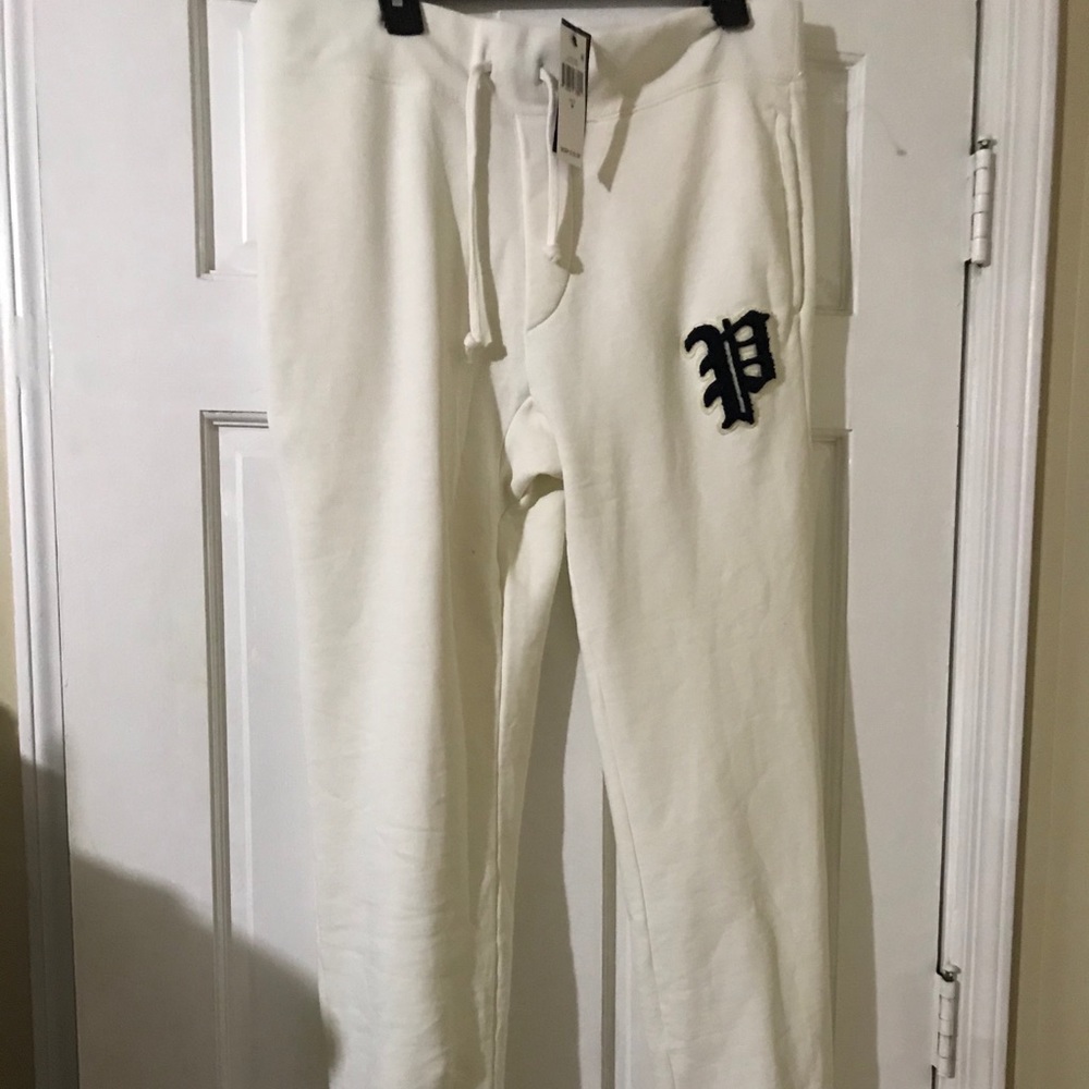 Polo Ralph Lauren Cream Rugby P Patch Jogger Sz M - Picture 2 of 5